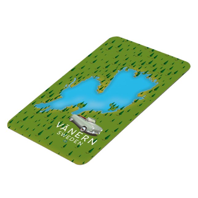 Magnet Flexible Carte du lac de Vänern Suède (Côté Gauche)
