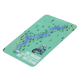 Magnet Flexible Carte du lac Majeur Italie - Suisse