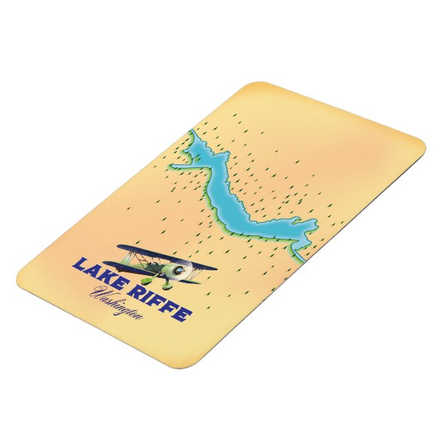 Magnet Flexible Carte du lac Riffe Washington (Côté Gauche)