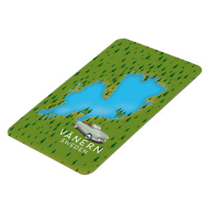 Magnet Flexible carte du lac Vänern en Suède