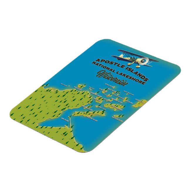 Magnet Flexible Carte du Lakeshore national des îles Apôtres (Côté Gauche)