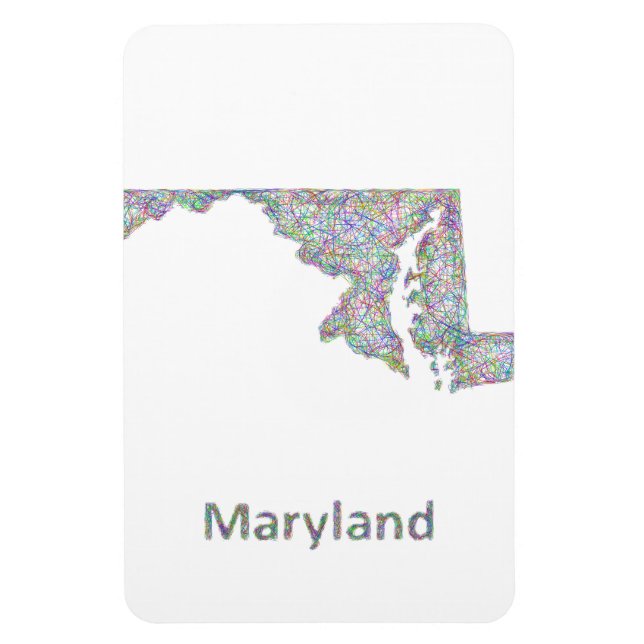 Magnet Flexible Carte du Maryland (Vertical)