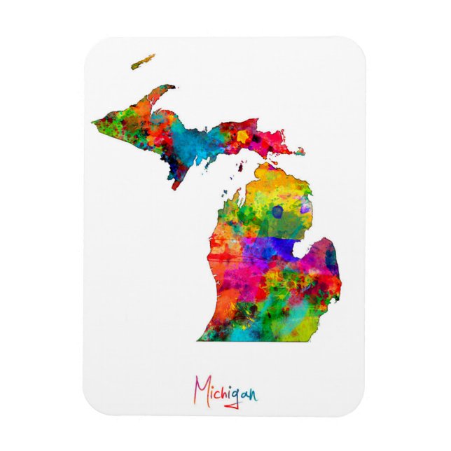 Magnet Flexible Carte du Michigan (Vertical)