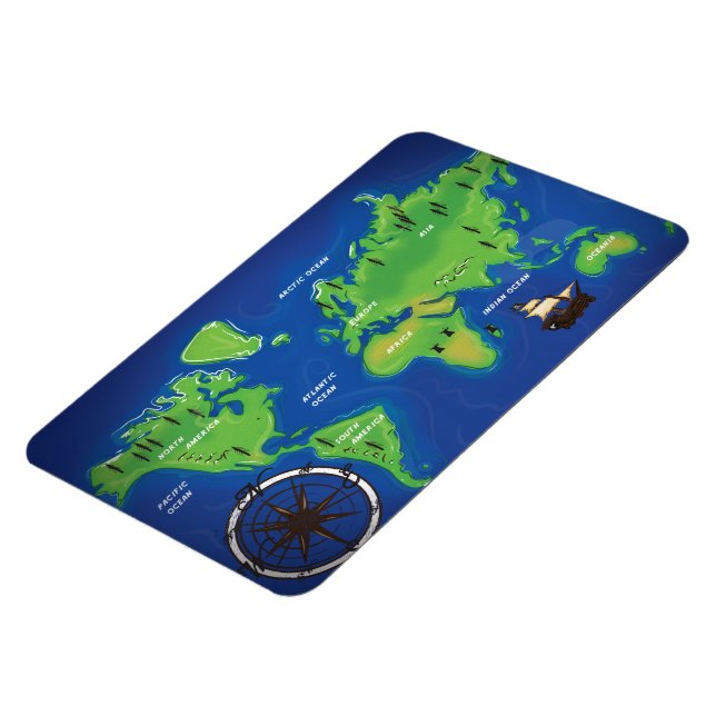 Magnet Flexible Carte du monde (Côté Gauche)