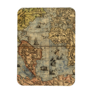 Magnet Flexible Carte du monde antique de Forlani 1565 Cartographi