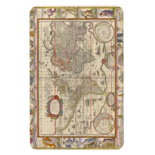Magnet Flexible Carte du monde médiéval historique (par Willem Bla