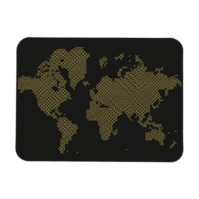 Magnet Flexible Carte du monde numérique (Horizontal)
