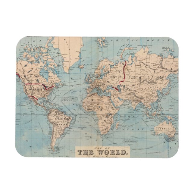 Magnet Flexible Carte du monde sur la projection de Mercator (Horizontal)
