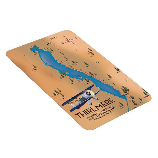 Magnet Flexible Carte du réservoir de Thirlmere Lake District (Côté Droit)