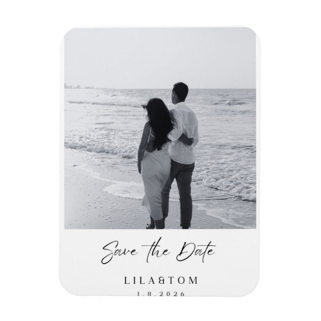 Magnet Flexible Carte Élégante de Mariage Save the Date (Vertical)