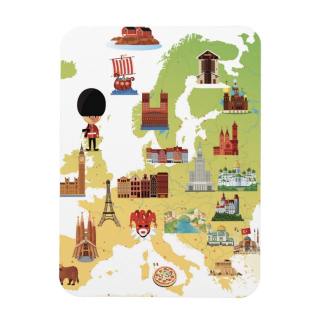 Magnet Flexible Carte européenne du dessin animé (Vertical)