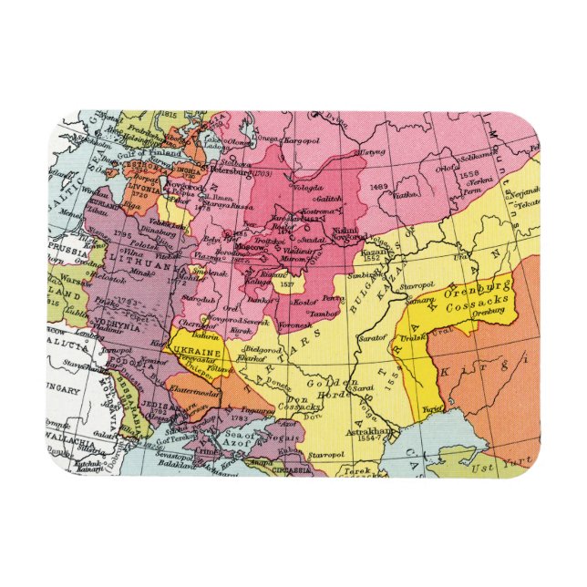 MAGNET FLEXIBLE CARTE : EXPANSION DE LA RUSSIE (Horizontal)