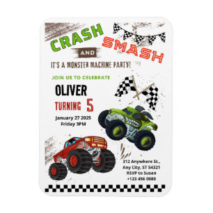 Magnet Flexible Carte flexible Anniversaire de enfant de camion Mo