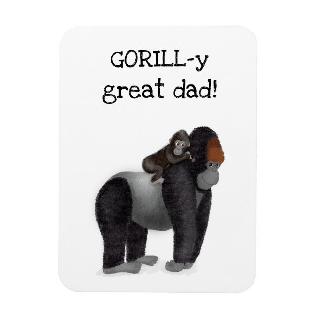 Magnet Flexible Carte "grand père" Gorilla et bébé (Vertical)