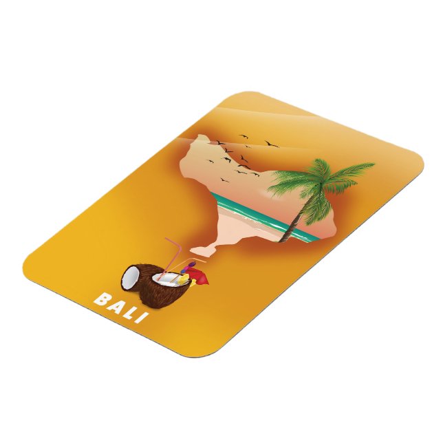 Magnet Flexible Carte illustrée de Bali (Côté Gauche)