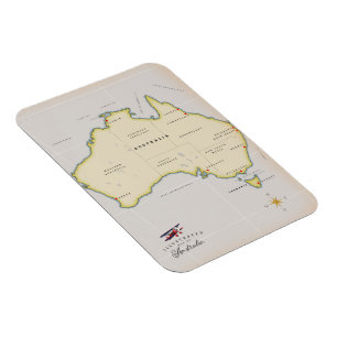 Magnet Flexible Carte illustrée de l'Australie