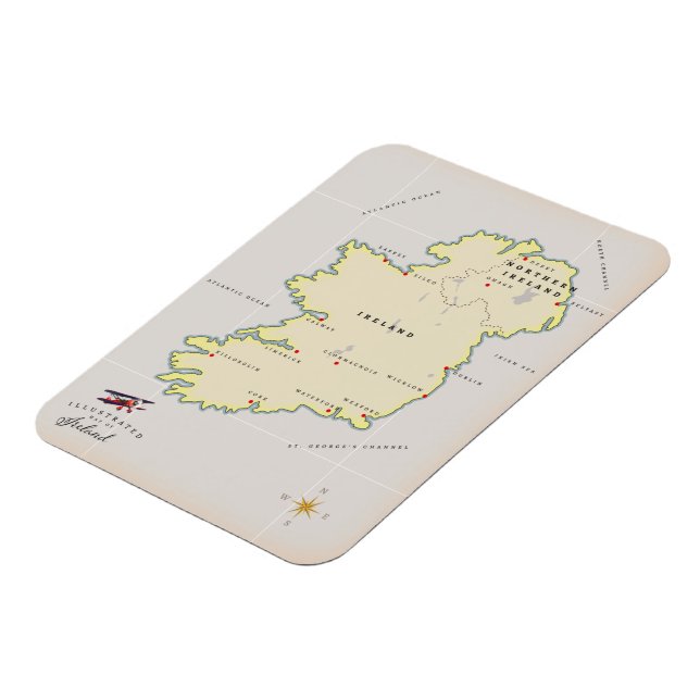 Magnet Flexible Carte illustrée de l'Irlande (Côté Gauche)