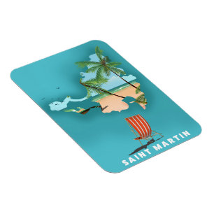 Magnet Flexible Carte illustrée de Saint-Martin.