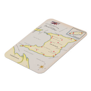 Magnet Flexible Carte illustrée de Trinité-et-Tobago