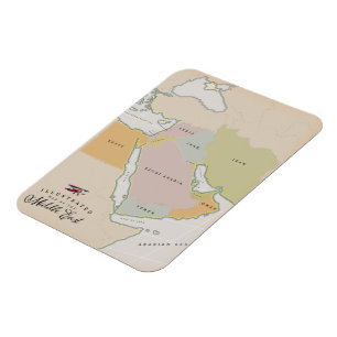 Magnet Flexible Carte illustrée du Moyen-Orient.