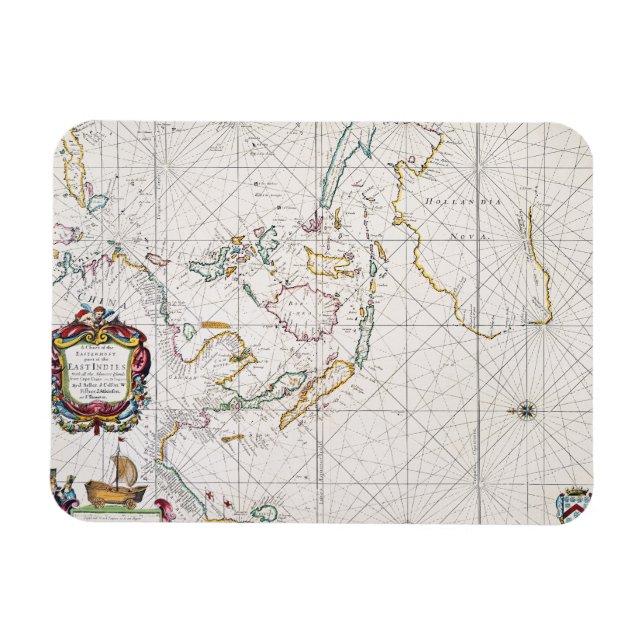 MAGNET FLEXIBLE CARTE : INDIES DE L'EST, 1670 (Horizontal)