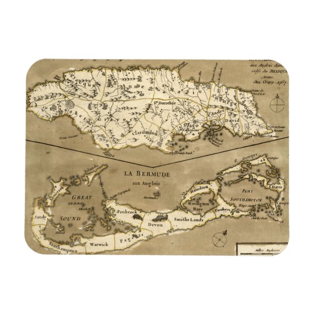 MAGNET FLEXIBLE CARTE : JAMAICA, 1767 (Horizontal)