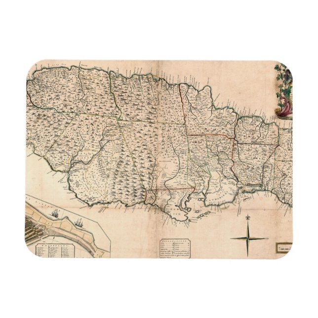 MAGNET FLEXIBLE CARTE : JAMAÏQUE, 1755 2 (Horizontal)