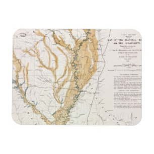 MAGNET FLEXIBLE CARTE : LE FLEUVE MISSISSIPPI, 1861