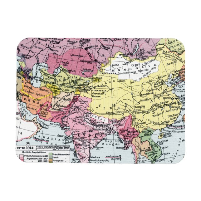 MAGNET FLEXIBLE CARTE : L'EUROPE EN ASIE (Horizontal)
