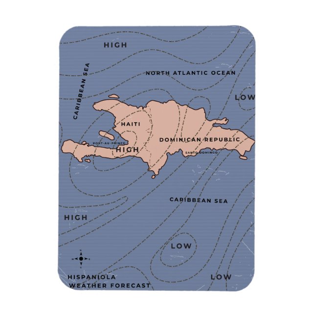 Magnet Flexible Carte météo d'Hispaniola (Vertical)