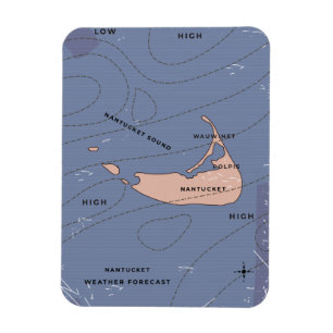 Magnet Flexible Carte météorologique de Nantucket USA