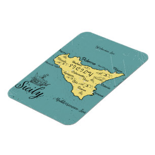 Magnet Flexible Carte nautique vintage de Sicile