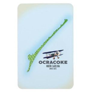 Magnet Flexible Carte Ocracoke Caroline du Nord États-Unis
