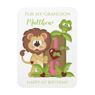 Magnet Flexible Carte photo de lion mignon pour le premier anniver