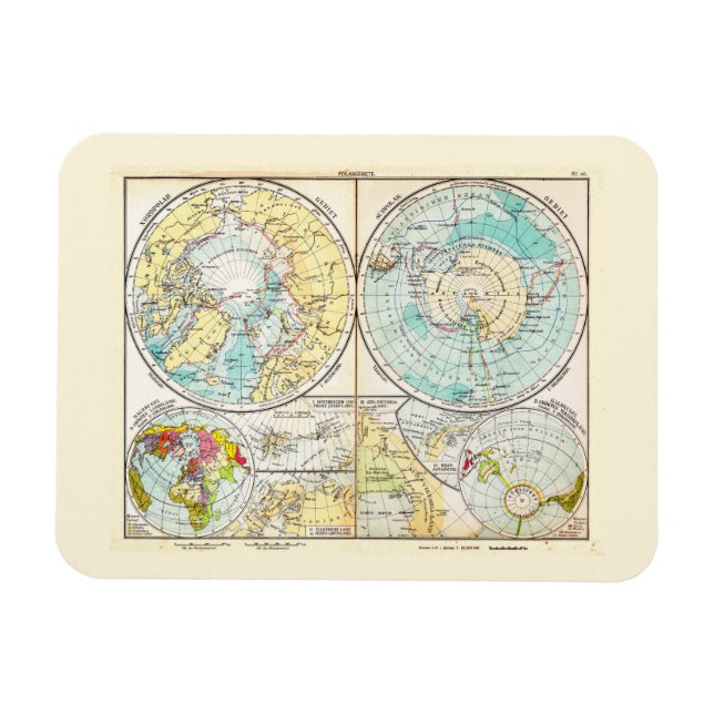 Magnet Flexible Carte polaire de langue allemande (Horizontal)