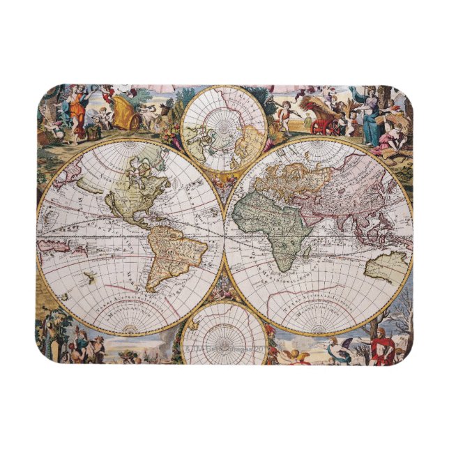 Magnet Flexible Carte polaire double hémisphère (Horizontal)
