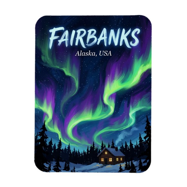 Magnet Flexible Carte postale de Fairbanks Alaska (Vertical)