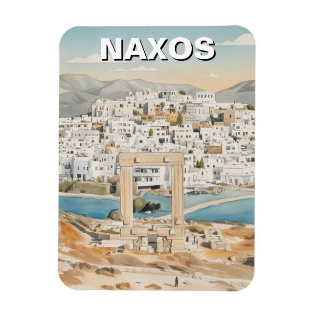 Magnet Flexible Carte postale de Naxos Grèce (Vertical)