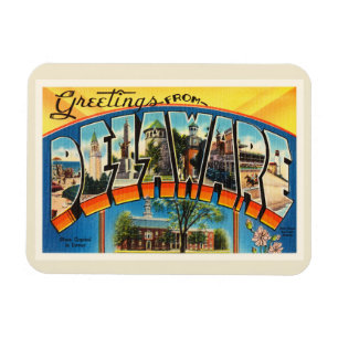 Magnet Flexible Carte postale de Vintage voyage du Delaware State