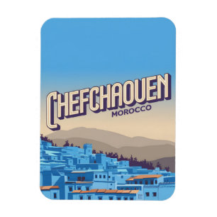 Magnet Flexible Carte postale de voyage à Chefchaouen, ville bleue