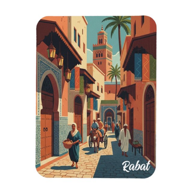 Magnet Flexible Carte postale de voyage à Rabat Maroc (Vertical)