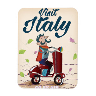 Magnet Flexible Carte postale de voyage Italie dessin animé vintag
