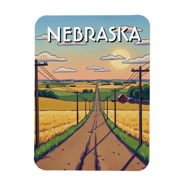 Magnet Flexible Carte postale du Nebraska (Vertical)