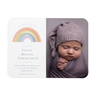 Magnet Flexible Carte postale Faire-part de naissance Rainbow Wate