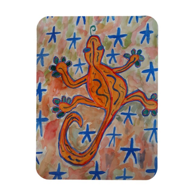 Magnet Flexible Carte postale Orange Gecko (Vertical)