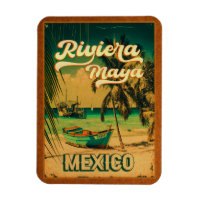 Carte postale Riviera Maya Palm Tree Vintage voyag