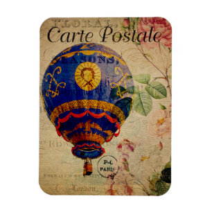 Magnet Flexible Carte postale Vintage en France de Hot Air Balloon