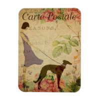 Carte postale Vintage Lady et Greyhound