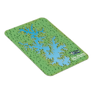 Magnet Flexible Carte rétro du lac Norman en Caroline du Sud