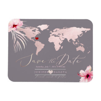 Magnet Flexible Carte rose pâle n'importe quelle destination Enreg